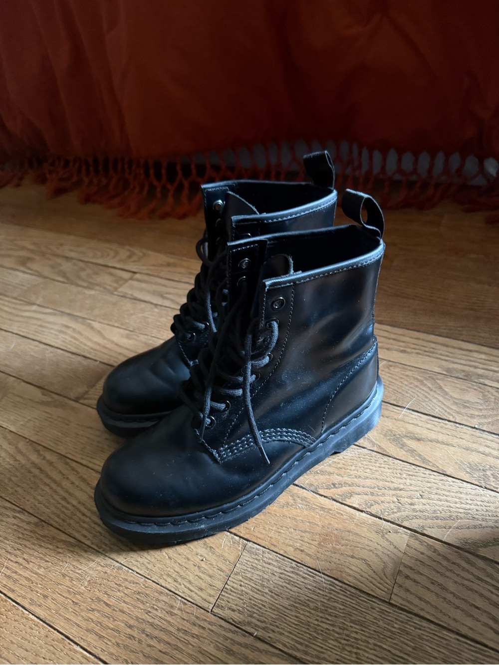 Classic Black Dr Marten All Black Lace-Up Combat Boots